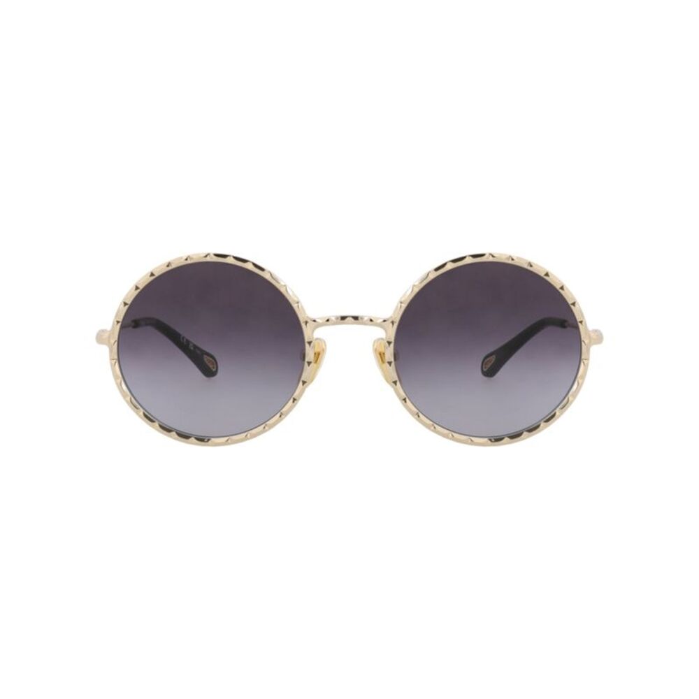 Chloé Round-Frame Metal Sunglasses Gold Womens